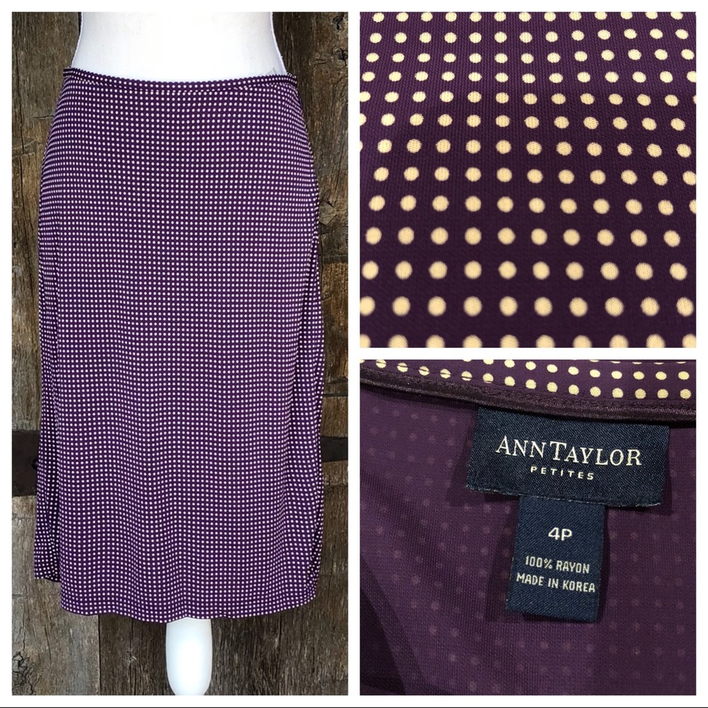 Ann Taylor Petites Polka Dot Skirt